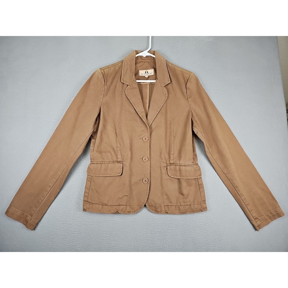 JUICY COUTURE JEANS Blazer Jacket Size Large Brown Cotton Made in USA